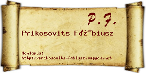 Prikosovits Fábiusz névjegykártya